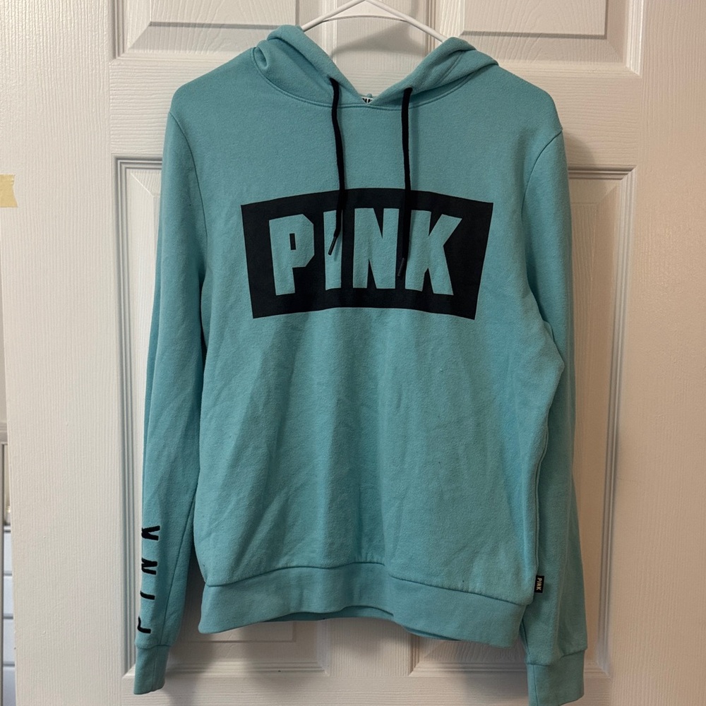 PINK Victoria's Secret Teal Hoodie Sweater